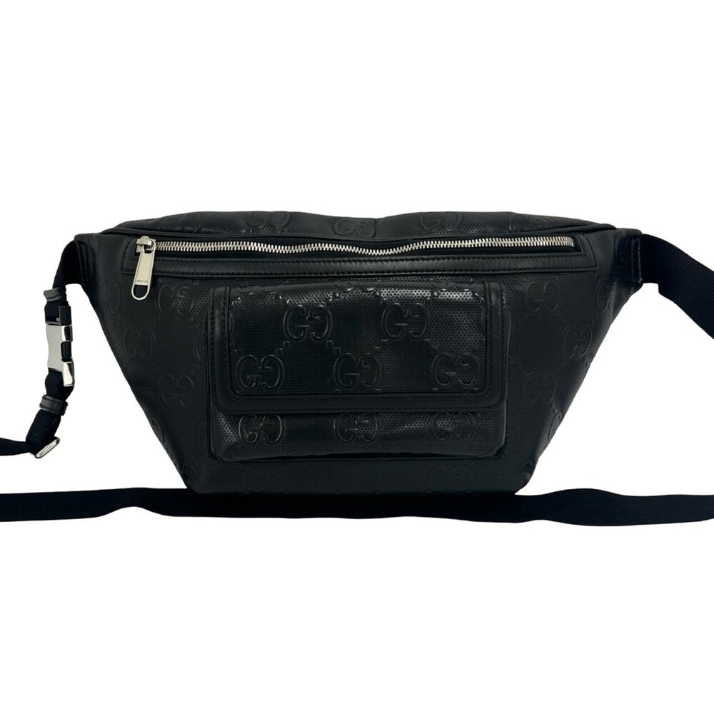 GUCCI Black Leather Shoulder Bag